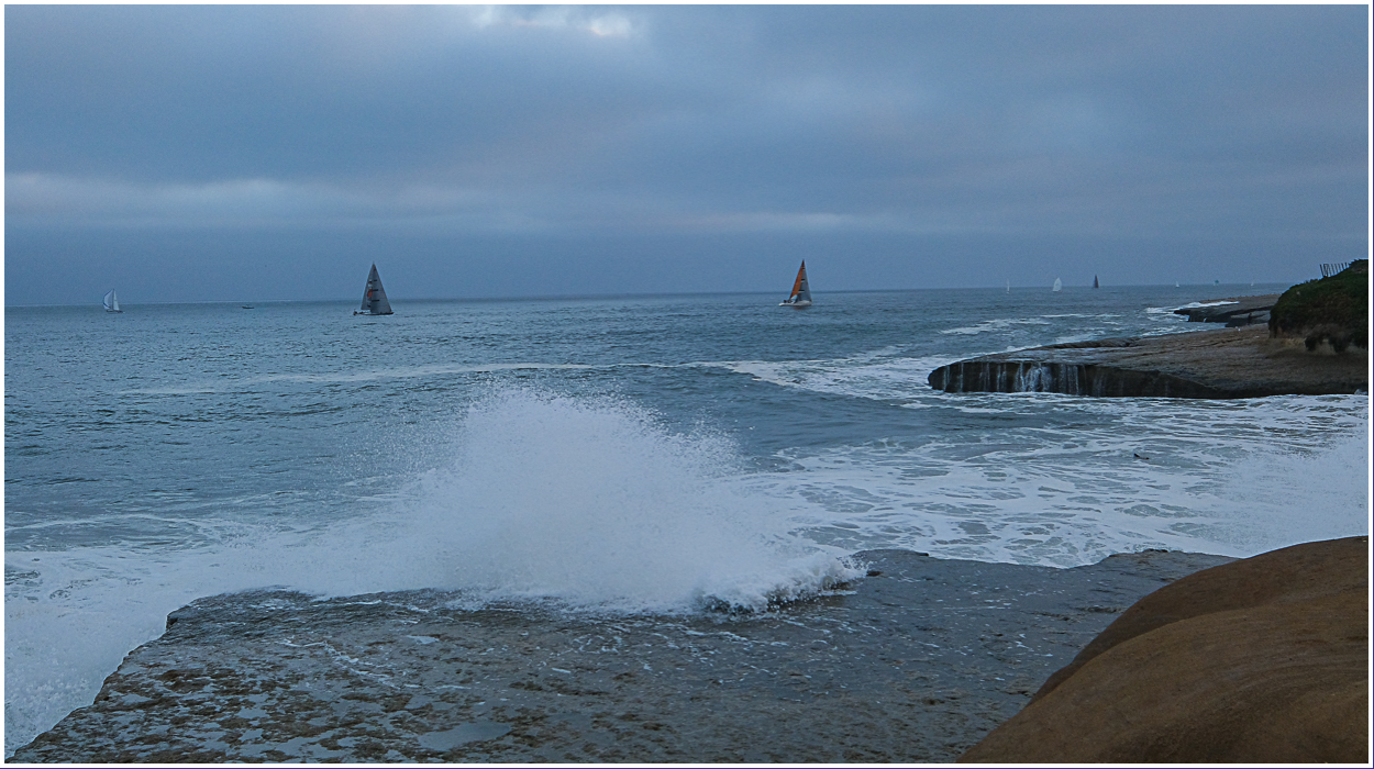 Lens-Artists Photo Challenge: Sailboats going&nbsp;wide